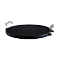 Cast Iron Round Grill Pan with Stainless Steel Handle, 42cm